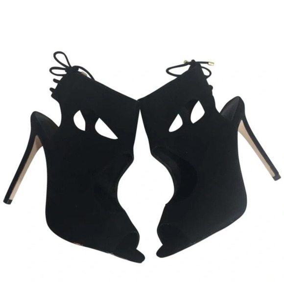 ASOS Black Cut Out Ankle Booties Sz 6 - Picture 1 of 7